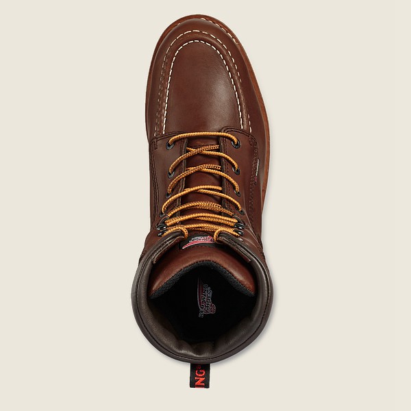 Botas de Seguridad Red Wing Hombre Marrom Oscuro - Traction Tred - 8-Inch Waterproof Toe - 792-AQFDH